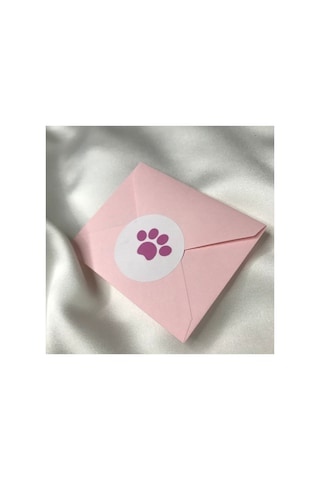 Pembe Pati Yuvarlak Mat Etiket Pınk Paw Stıcker Pet Hayvan 4 Cm - 40 Adet Çok Renkli