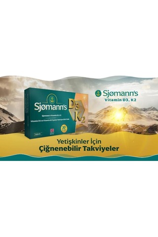 Sjomann's D3 K2 Çiğnenebilir Jel 2 x 30 Tablet