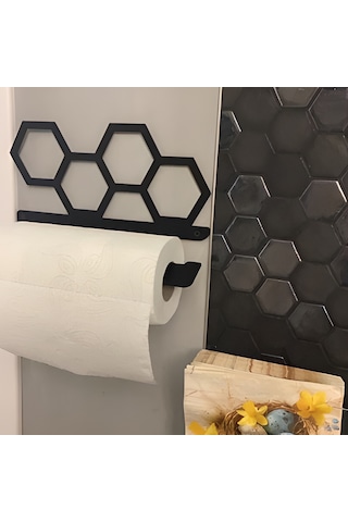Hvngroup Metal Altıgen Kağıt Havlu Askısı Siyah