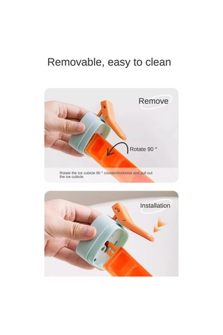 Preslenmiş Buz Küpü Kalıp Buz Kutusu Dondurulmuş Buz Artefakt Kalıp Büyük Kapasiteli - Turuncu