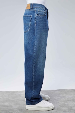 Cedy Denim Cedy Denım Yüksek Kalite Erkek Yüksek Bel Baggy Skater Jean Mavi