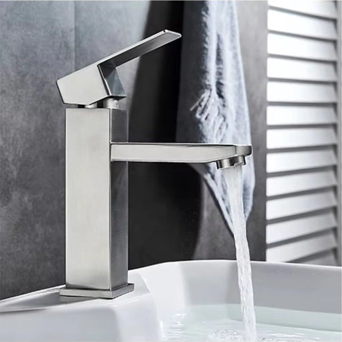 Yuen Lavabo Bataryası Sus304 Paslanmaz Çelik Inox Renk Modern Tasarım Inox