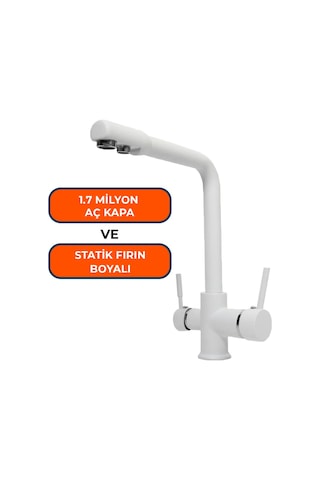 Aquames - Su Arıtma İçin Beyaz 3 Yollu Musluk