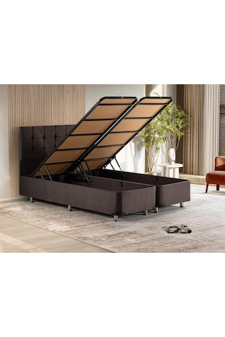Niron Rama Füme Baza Ve Başlık Seti, Çift Kişilik 160x200 cm Baza