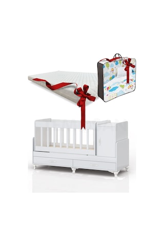 Anne Yanı, Sallanır, Büyüyen Bebek Beşiği, Yataklı, Sarı Uyku Setli, Çekmeceli, Kapaklı 60 X 120 Sarı