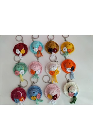 Şapka Şeklinde Minik Anahtarlık Çeşitleri Amigurumi Hediyelik