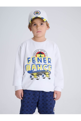 Fenerium Çocuk Trıbun Kaykaylı Sweat BEYAZ