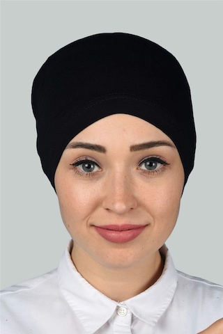 Altobeh Hazır Pratik Geçmeli Lastikli Tesettür Bone - Siyah