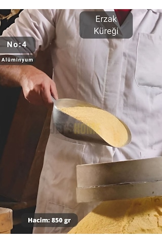 Erzak Küreği Alüminyum Bakliyat Küreği Un Küreği Kuruyemiş Küreği Hacim 850 Gr No:4 30 Cm