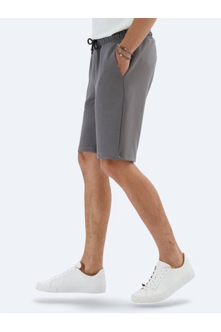 Antrasit Düz Örme Jogging Fit Spor Bermuda Antrasit
