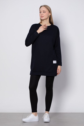 Barrels And Oil Bisiklet Yaka Mevsimlik Sweatshirt - Lacivert-Lacivert