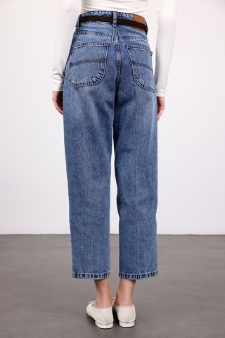 5in1Canpolat Mavi Yüksek Bel Baggy Jean 3004 Mavi