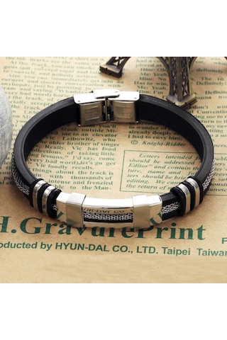 Ehediye Chavin Burgu Çelik Kauçuk Çelik Erkek Bileklik Dd94 Çok Renkli