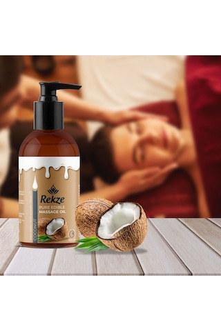 Rekze Masaj Yağı 2 Adet Hindistan Cevizi Aromalı Yenilir Erotik 120 Ml