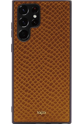 Kajsa Galaxy S22 Ultra Kılıf Kajsa Pearl Pattern Hakiki Deri Kapak ZORE-220064