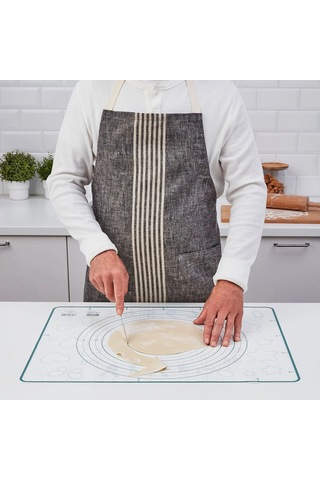 Ikea Baktradıtıon Silikon Pişirme Matı 61 X 46 Cm Beyaz Turkuaz Beyaz - Mavi