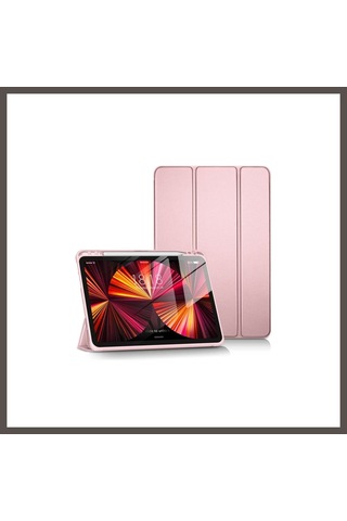 Bezos Apple iPad Uyumlu Pro 11 2024 Kılıf Tablet Smart Kılıf - Pembe Nxrlvng