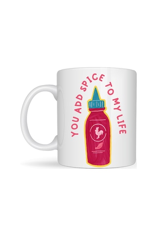 Northcity You Add Spice To My Life Porselen Kupa - Eğlenceli Sevgili Hediyesi & Kahve Fincanı