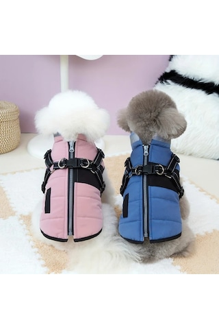 Elmpaly Beige Küçük Köpek Kışlık Yumuşak Tulum Kapüşonlu Ayarlanabilir