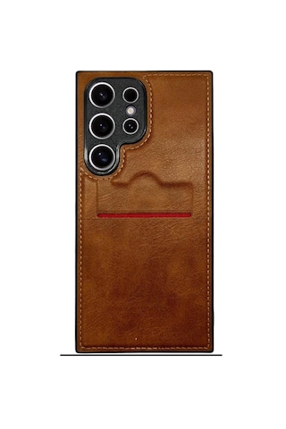 Desingshop Samsung Uyumlu Galaxy S24 Ultra İçin Deri Telefon Kılıfı, Kartlıklı, Kahverengi Desingshop Samsung Uyumlu Galaxy S24 Ultra İçin Deri Telefon Kılıfı, Kartlıklı, Kahverengi