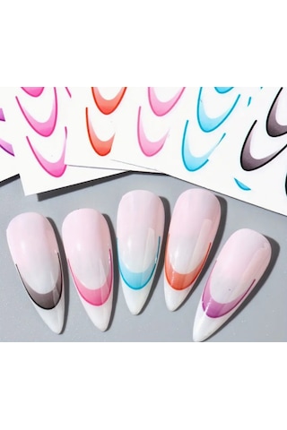 Nail Art Metal Folyo Stiker Metal Folyo Geometrik Stz-cs306 Beyaz
