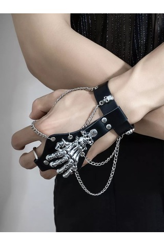 Tevdı Kainiş Ucu Ve Halka İle Kolyesiz Bileklik Gotik Tarz Hediye 198497939 Siyah