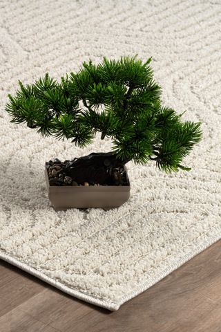 Raschel Carpet Kaymaz Taban Moopy Krem Bukleli Yumuşak Soft Dokuma Yolluk Halı Antialerjik Yolluk Lp1003a Krem Krem