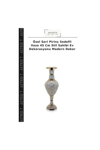 Özel Seri Pirinç Sedefli Vazo 45 Cm Stil Sahibi Ev Dekorasyonu Modern Dekor Sedef
