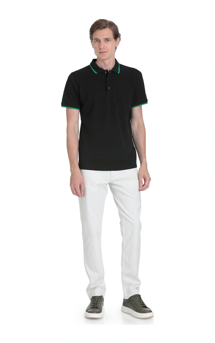 Hatemoğlu Siyah Regular Fit 100% Pamuk Polo Yaka Rayon Tişört 36099 347711