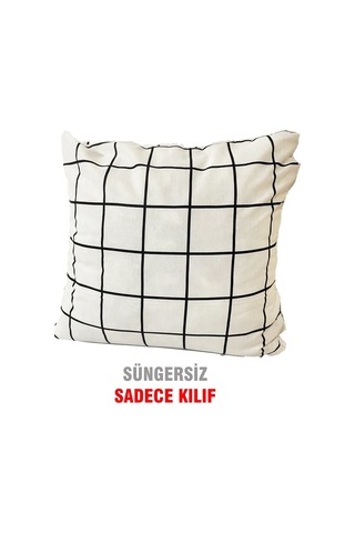 Kırlent Yastık Kılıfı Vip Yastık Kılıfı 2Adet-43X43 Cm(Beyaz Pano (524874086)