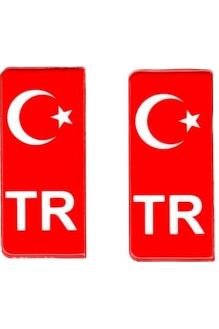 2'li Plakalık Tr Ay Yıldız Damla Sticker 10x4 Cm Diğer