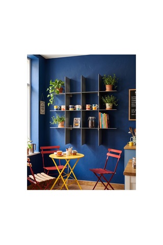 Dizör Grid Duvar Rafı 304 Paslanmaz Çelik, Fırçalı, 4 Katlı 16 Raf Panelli Duvar Rafı 80 X 95 Cm Gümüş