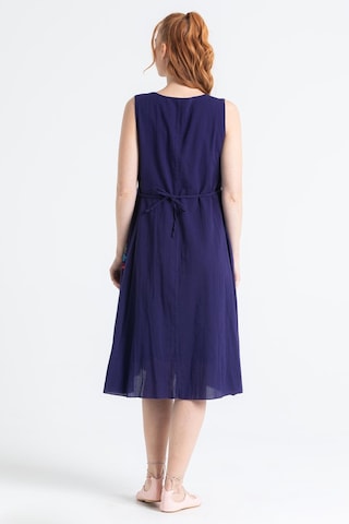 Kolsuz Şile Bezi Mehtap Midi Boy Elbise Mor Mor-mor