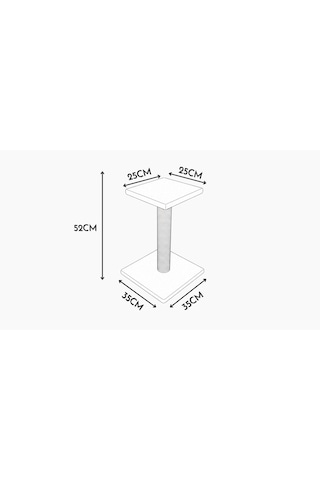 Brt Pet Platform Kedi Tırmalama Tahtası 52 CM Beyaz