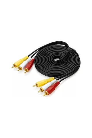 Koodmax 3 Metre 3rca To 3rca Kablo - Altın Uçlu , Kompozit Ses Ve Video Aktarım Kablosu