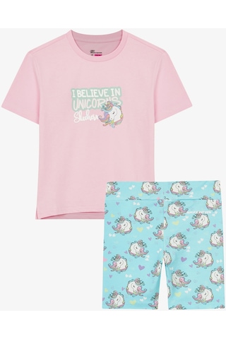 Skechers Graphic Tee G Short Sleeve Büyük Kız Çocuk Pembe Takım Sk241034-621