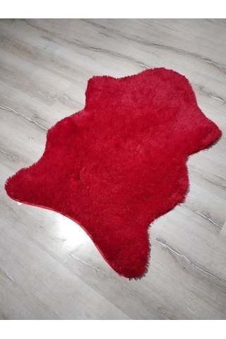 Yamalıhome Tavşan Tüyü Kırmızı 70 x 100 Cm Peluş Post Halı
