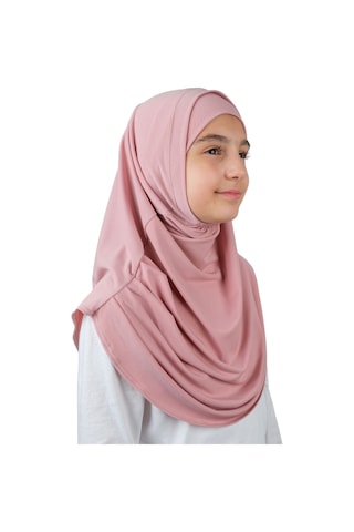 Pratik Hazır Geçmeli Boneli Çocuk Şal Pembe Pembe