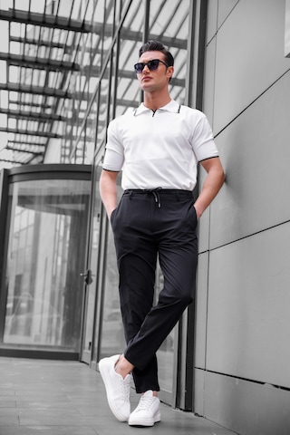 Jogger Paraşüt Kumaş Siyah Renk Erkek Pantolon-1767 Siyah