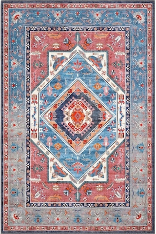 Cool Halı Beylerbeyi By 801 Mavi Renkli Oturma Odası Salon Halısı Makinede Yıkanabilir Şönil Halı