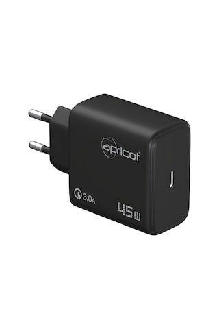 Apricot Apc-u445/b 45w Gan Siyah Hızlı Ev Şarj Adaptörü