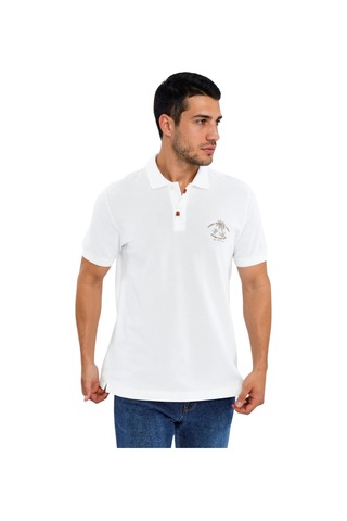 Arma Ar-ma Erkek Polo Yaka Tişört Resim Baskili Örme Kumaş Regular Fit %100 Pamuk 30/1 Çift Toplama Penye Pike Y31374358402 Beyaz-b1