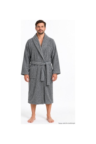 Özdilek Kadın/erkek Unisex Pamuklu Bornoz Xl - Kırçıllı Gri Özdilek Kadın/erkek Unisex Pamuklu Bornoz Xl - Kırçıllı Gri
