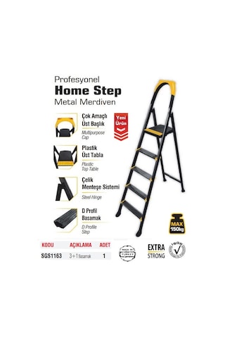 Sgs 3+1 Basamaklı Metal Merdiven Homestep Sgs1163