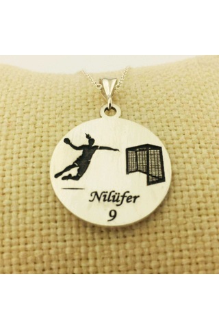 Gümüş Hentbol Temalı Kadın Kolye Bg-kly-302