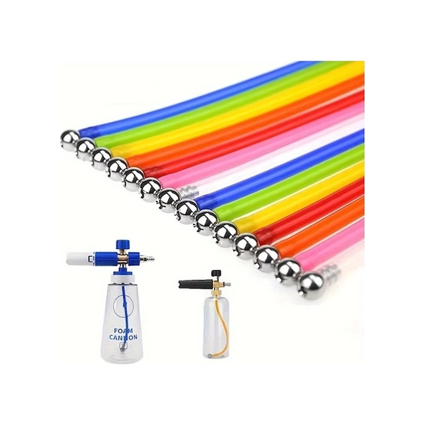 Trendooze Turcoshop11 Koyu Mavi Ayarlanabilir Köpük Tabancası Hortumu, Paslanmaz Çelik Filtre Topu, 24.5cm