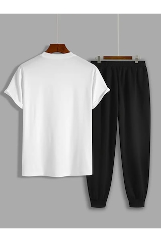 Unisex Boğa Baskılı Eşofman Takımı Beyaz