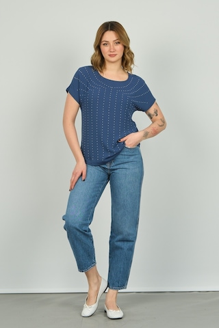 Ella Camelia Kadın İşlemeli Bluz 19e093 Indigo İndigo