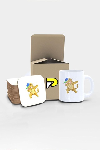 Eden Kedi Tasarımlı Baskılı Kupa Bardak Seti Eğlenceli Özel Hediye Mug Çok Renkli