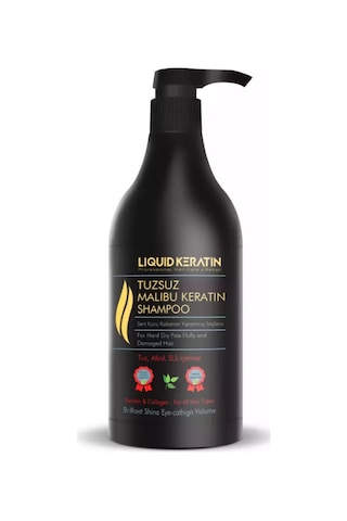 Tuzsuz Sülfatsız Malibu Keratin Şampuanı 1000ml - Kuru Sert Kabaran Saçlar Için